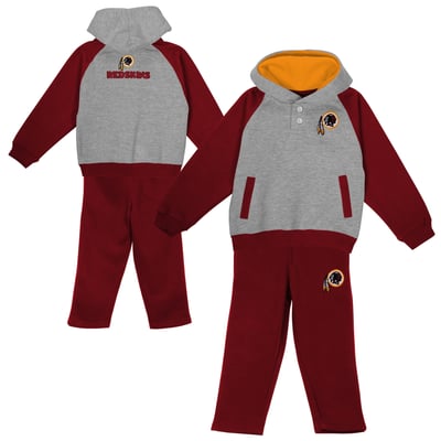 Washington Redskins Infant Go Team Hoodie & Pant Set - Ash/Burgundy