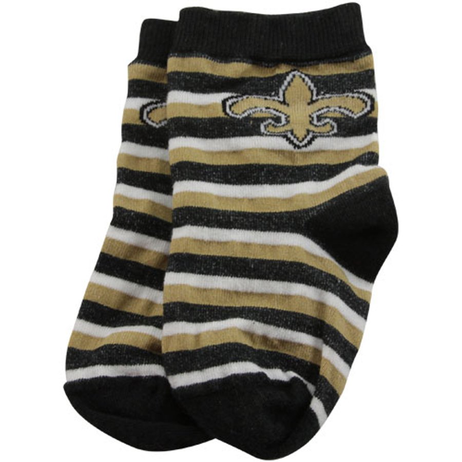 New Orleans Saints Toddler BlackGold Rugby Striped Socks