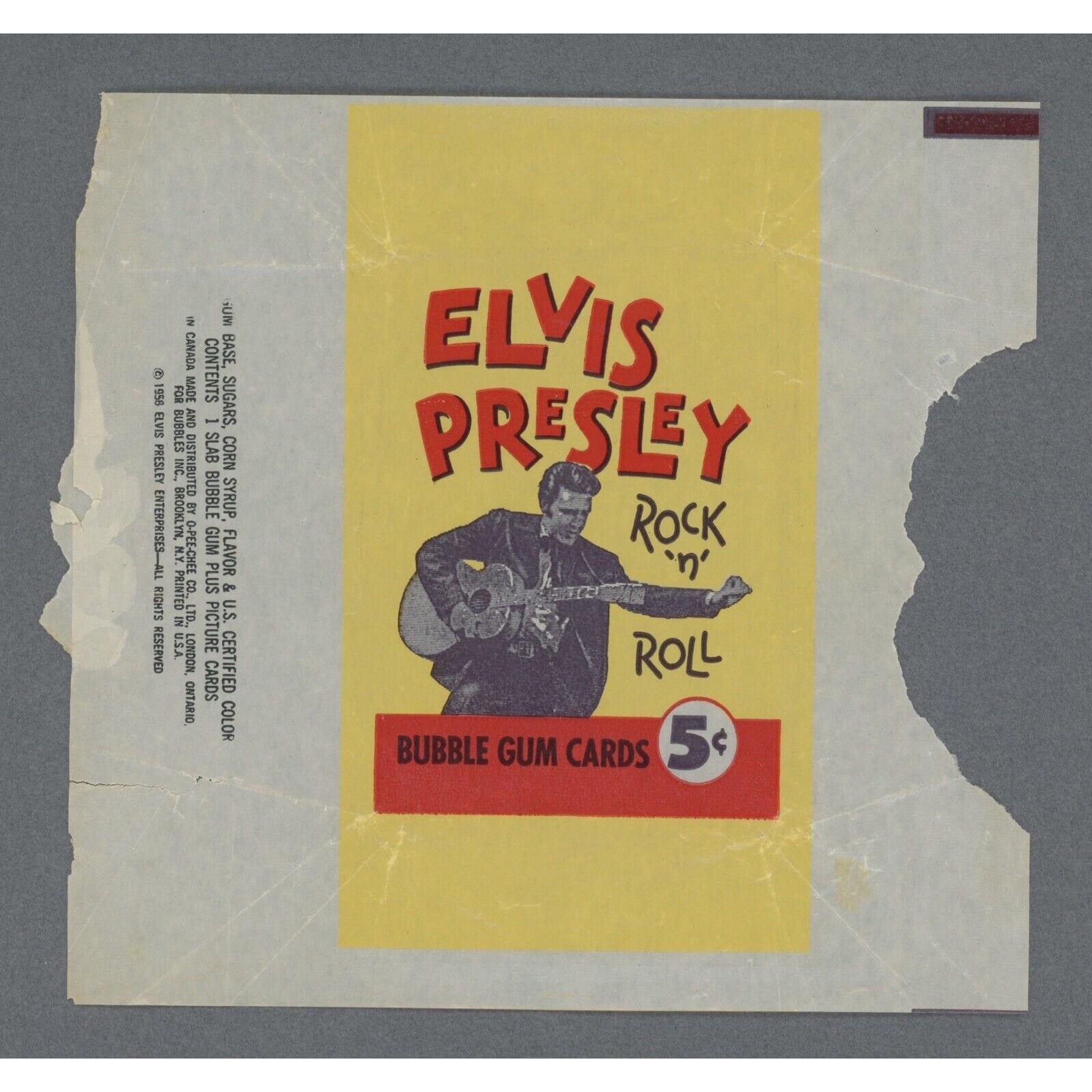 1956 Topps • Elvis Presley • 5¢ Wrapper