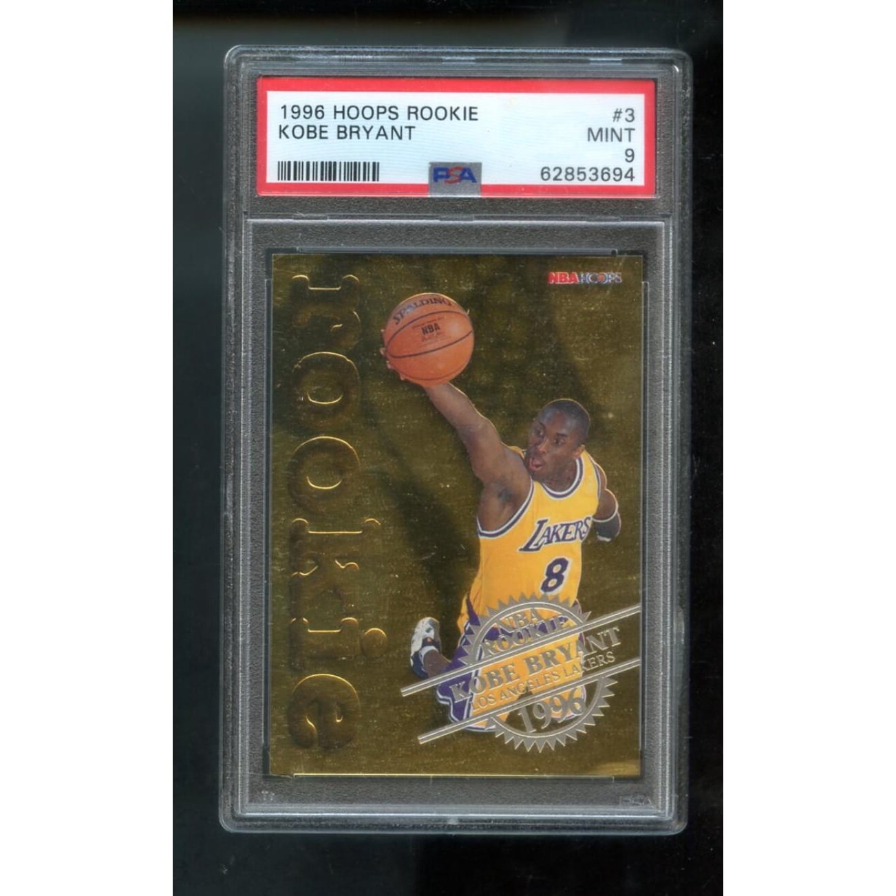 1996-97 Hoops Rookie Gold Foil #3 Kobe Bryant ROOKIE RC PSA