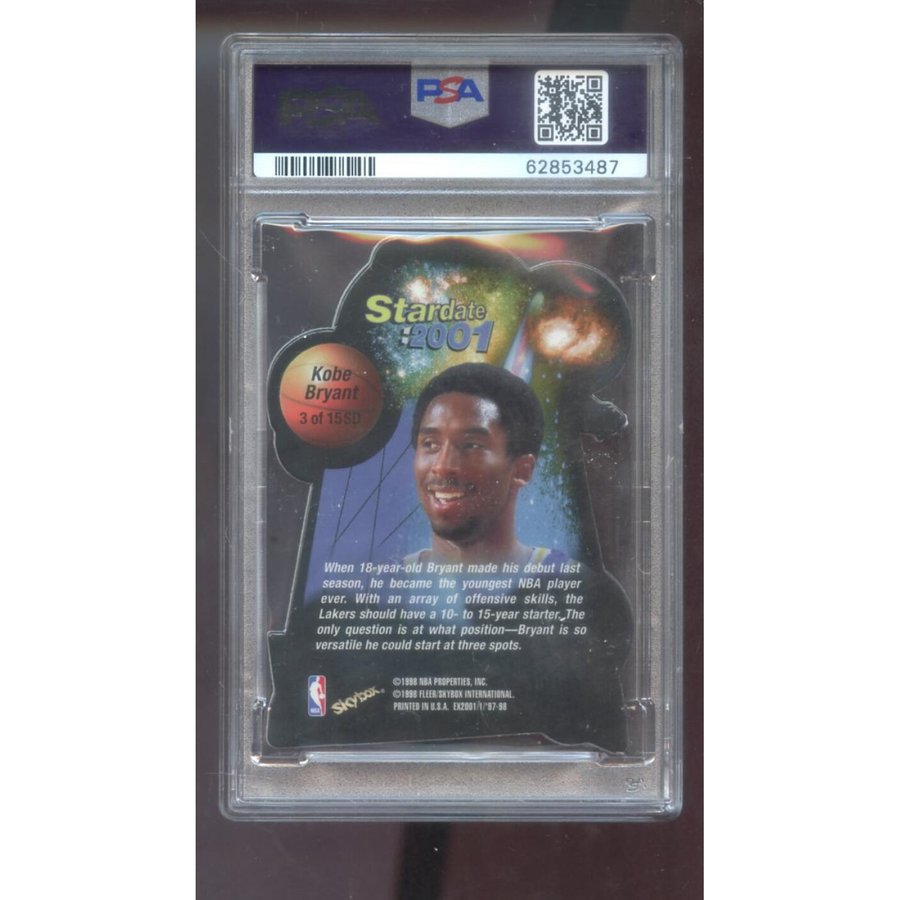 1997-98 Skybox E-X2001 Star Date 2001 EX2001 #3 Kobe Bryant PSA 7 