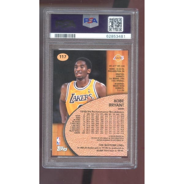 1999-00 Topps Stadium Club #117 Kobe Bryant PSA 10 Graded Card NBA 