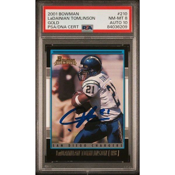 Autographed LaDainian Tomlinson Trading Cards, Autographed Trading 