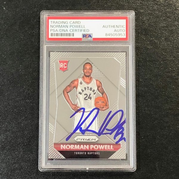2015-16 Panini Prizm #337 Norman Powell Signed Card AUTO PSA 