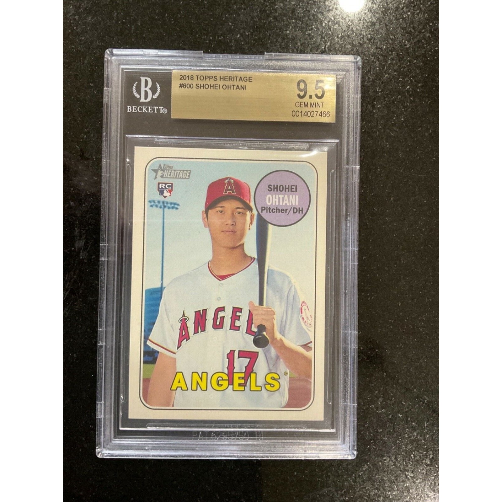 2018 Topps Heritage #600 Shohei Ohtani RC Rookie BGS 9.5 GEM MINT MVP