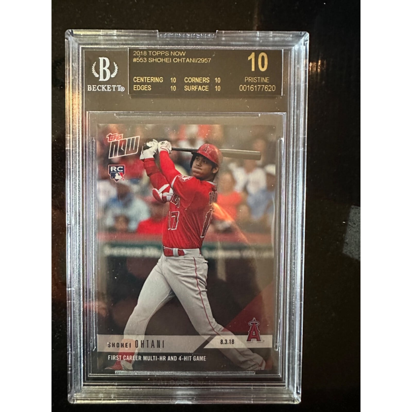 2018 Topps Now #553 Shohei Ohtani RC Rookie Card BGS 10 BLACK POP 