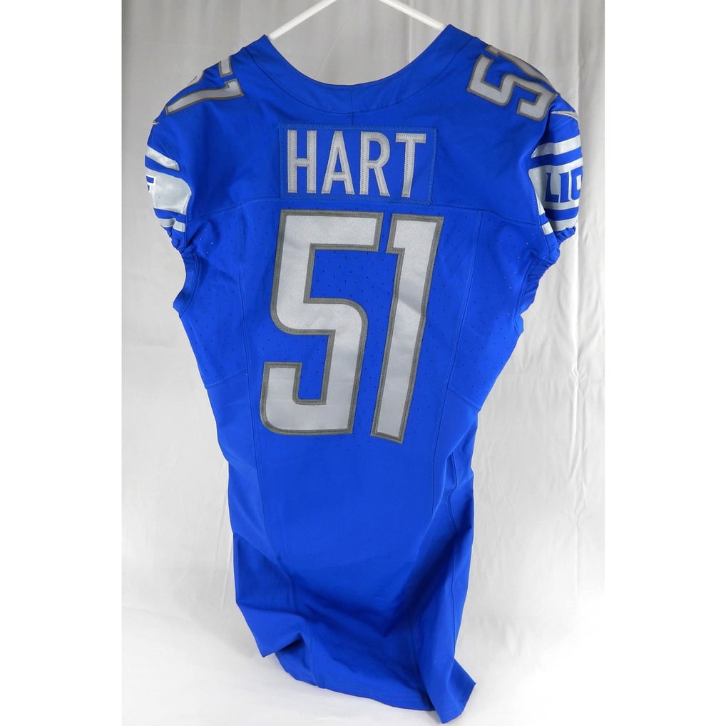 2023 Detroit Lions Bobby Hart #51 Game Issued Blue Jersey 90 Seasons ...
