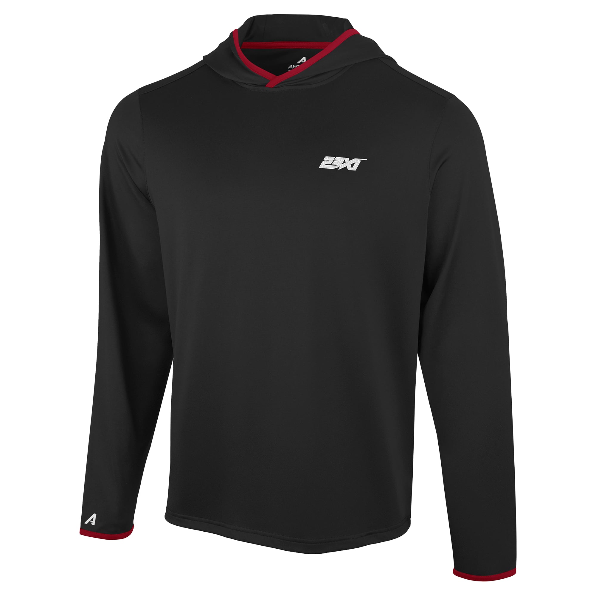 T-shirt à capuche manches longues Antigua Black 23XI Racing Brink Desert Dry pour homme