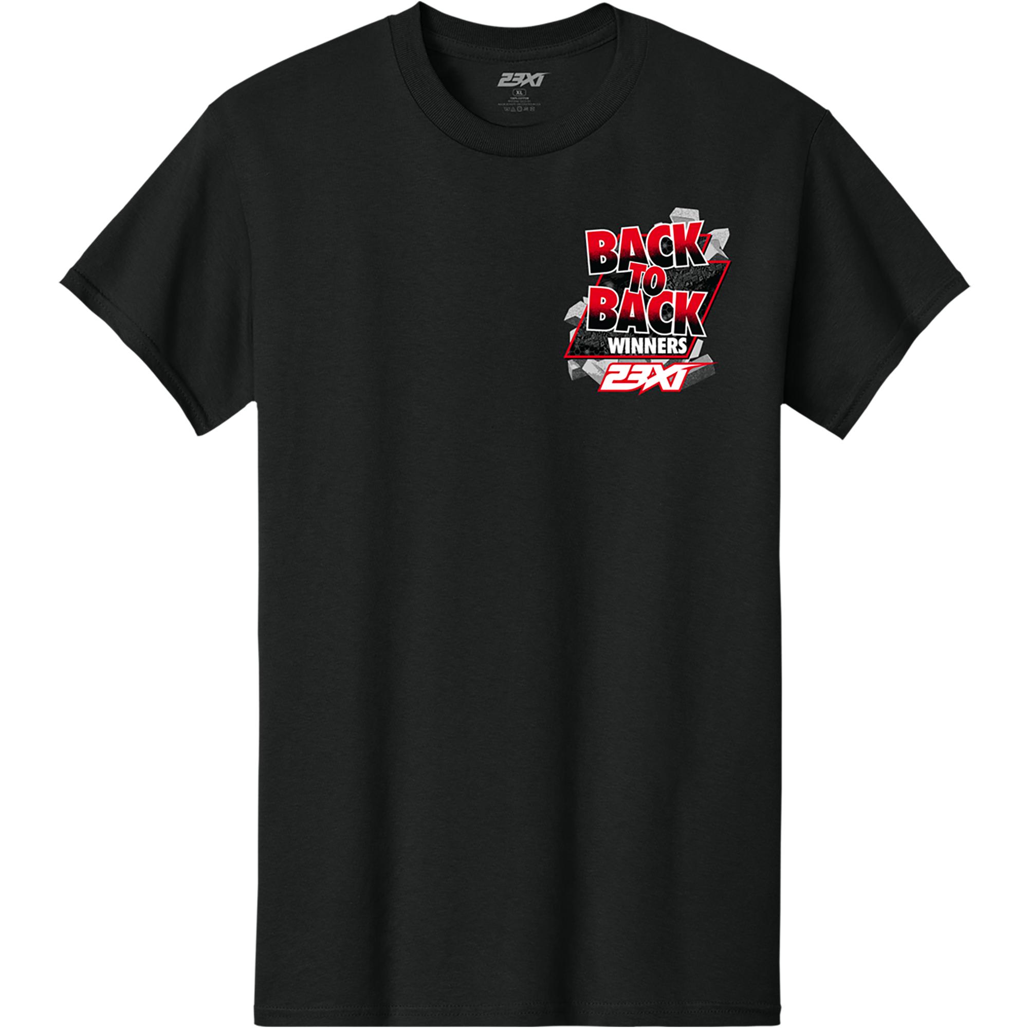 Men's Classic Ink Black 23XI Racing Brickyard 400 Back-To-Back Winners T-Shirt
