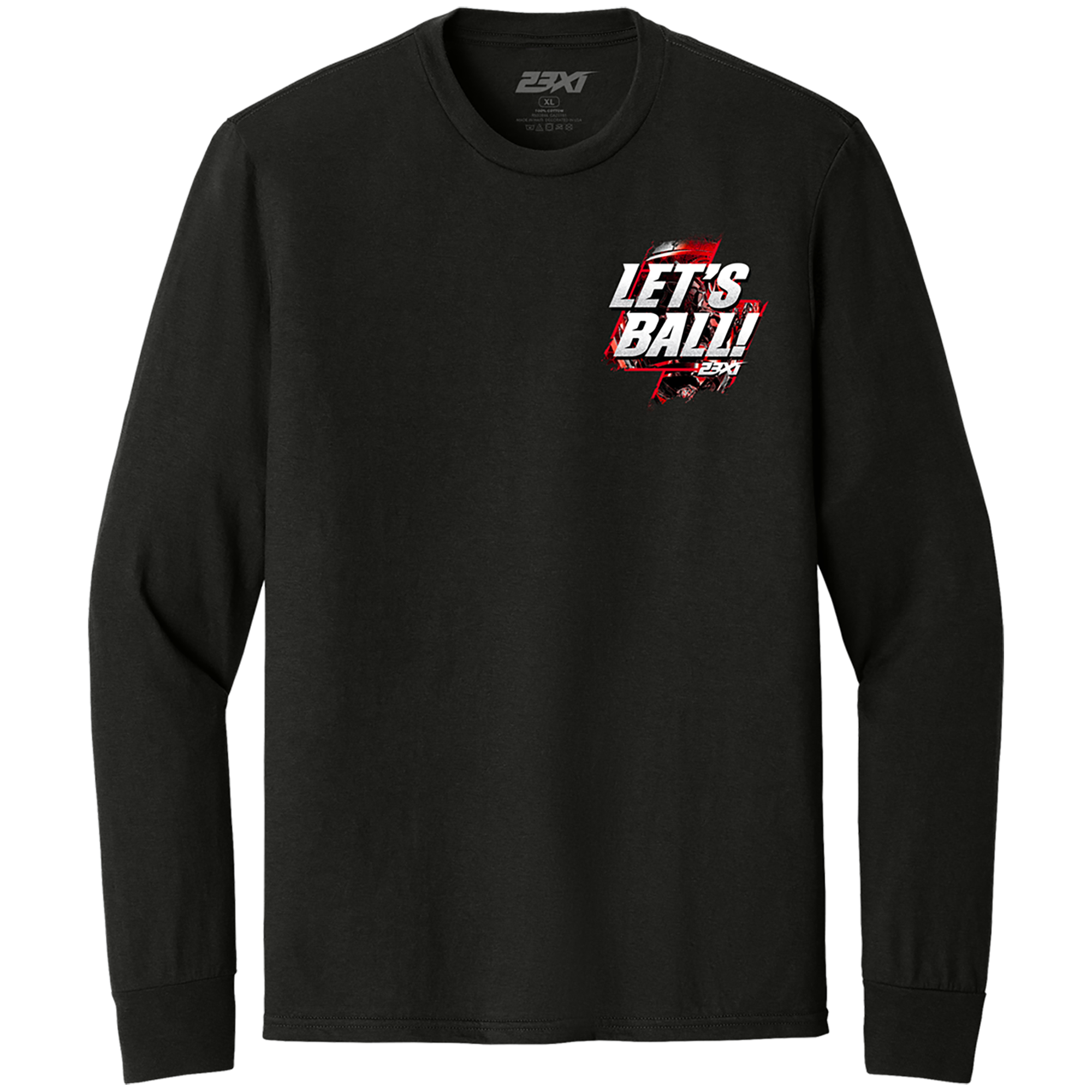 Men's Classic Ink Black 23XI Racing Let's Ball Long Sleeve T-Shirt