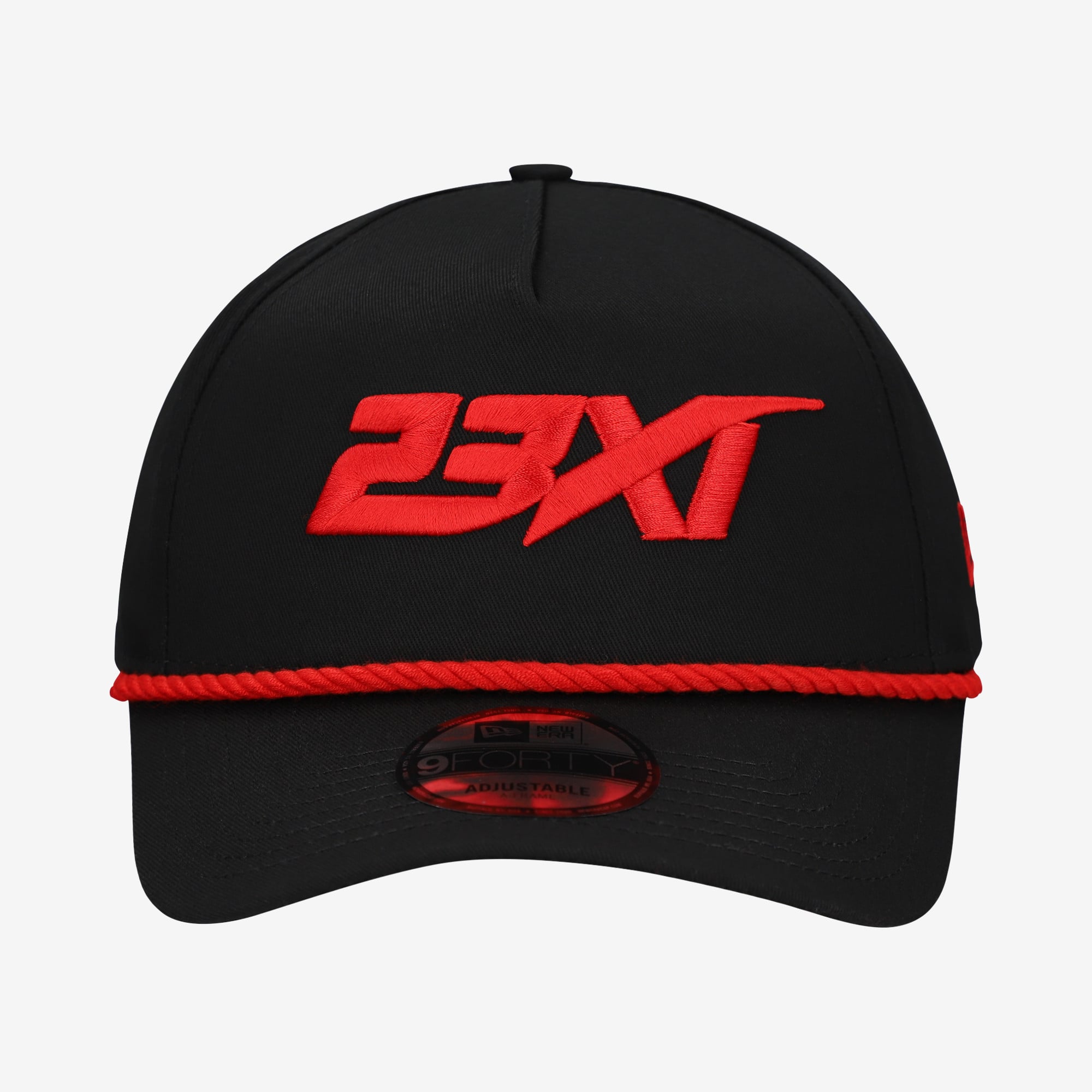 Men's New Era Black 23XI Racing Rope A-Frame 9FORTY Adjustable Hat