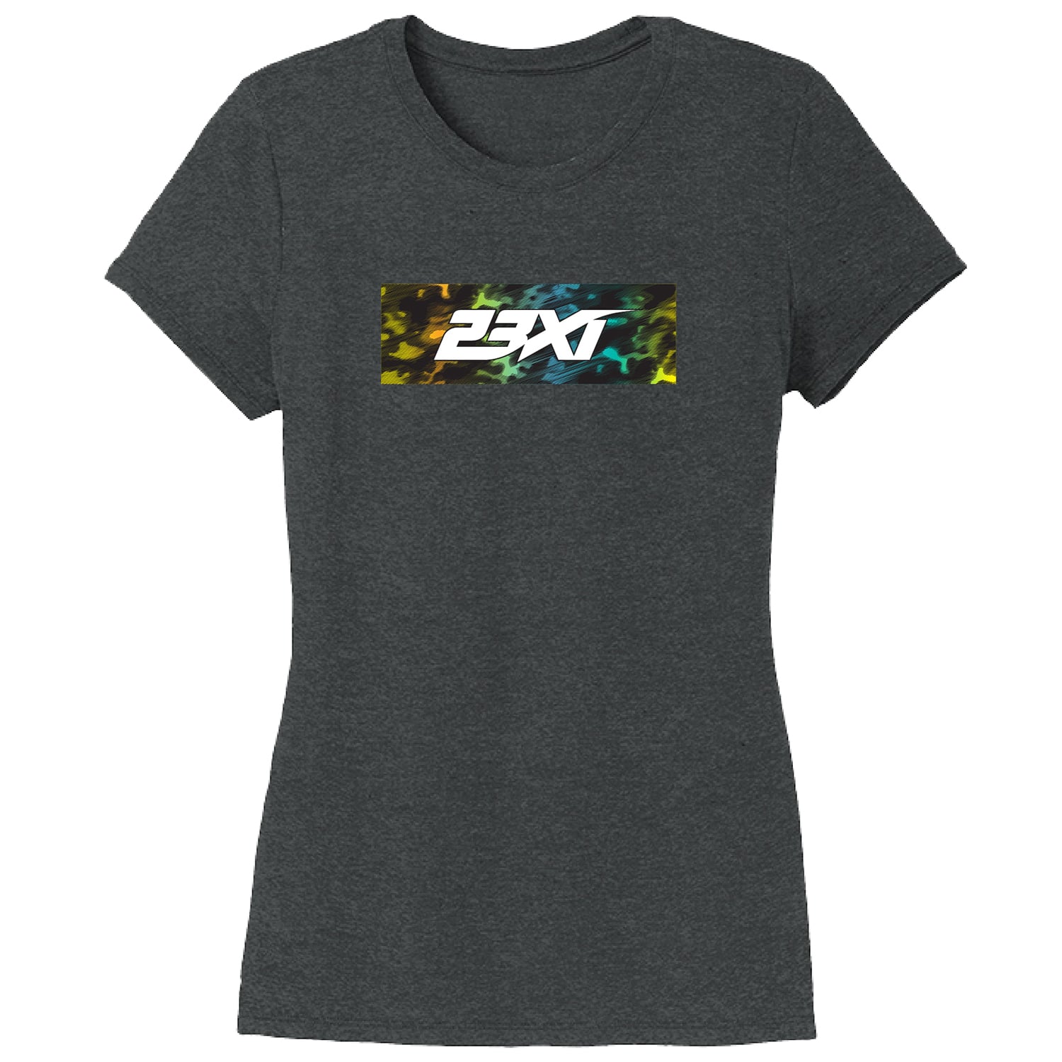 T-shirt d'été camouflage noir 23XI Racing pour femme, en mélange de trois matières.