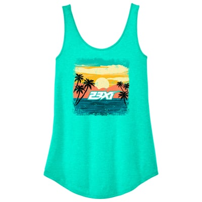 23XI Racing Classic Ink Women's Sunset Tank Top - Aqua