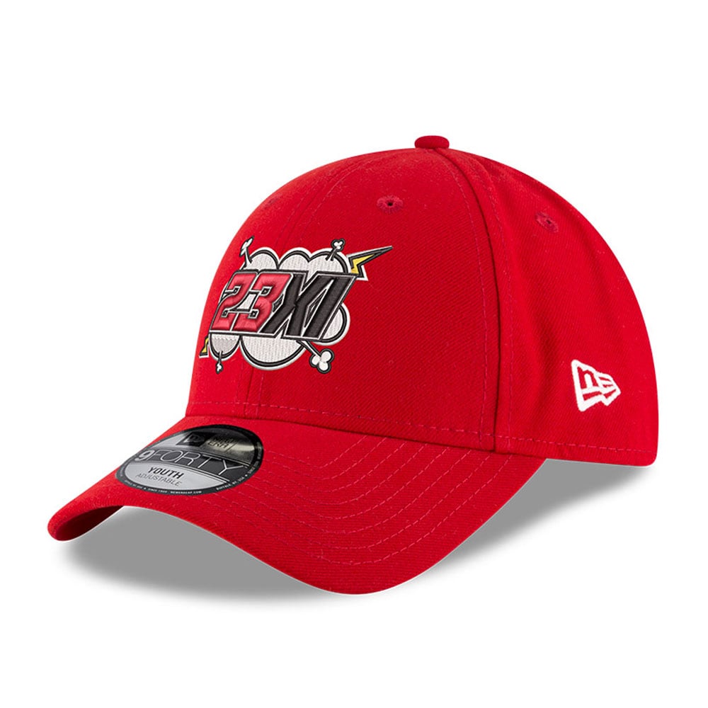 Youth 23XI Racing New Era Red Super Hero 9FORTY Adjustable Hat