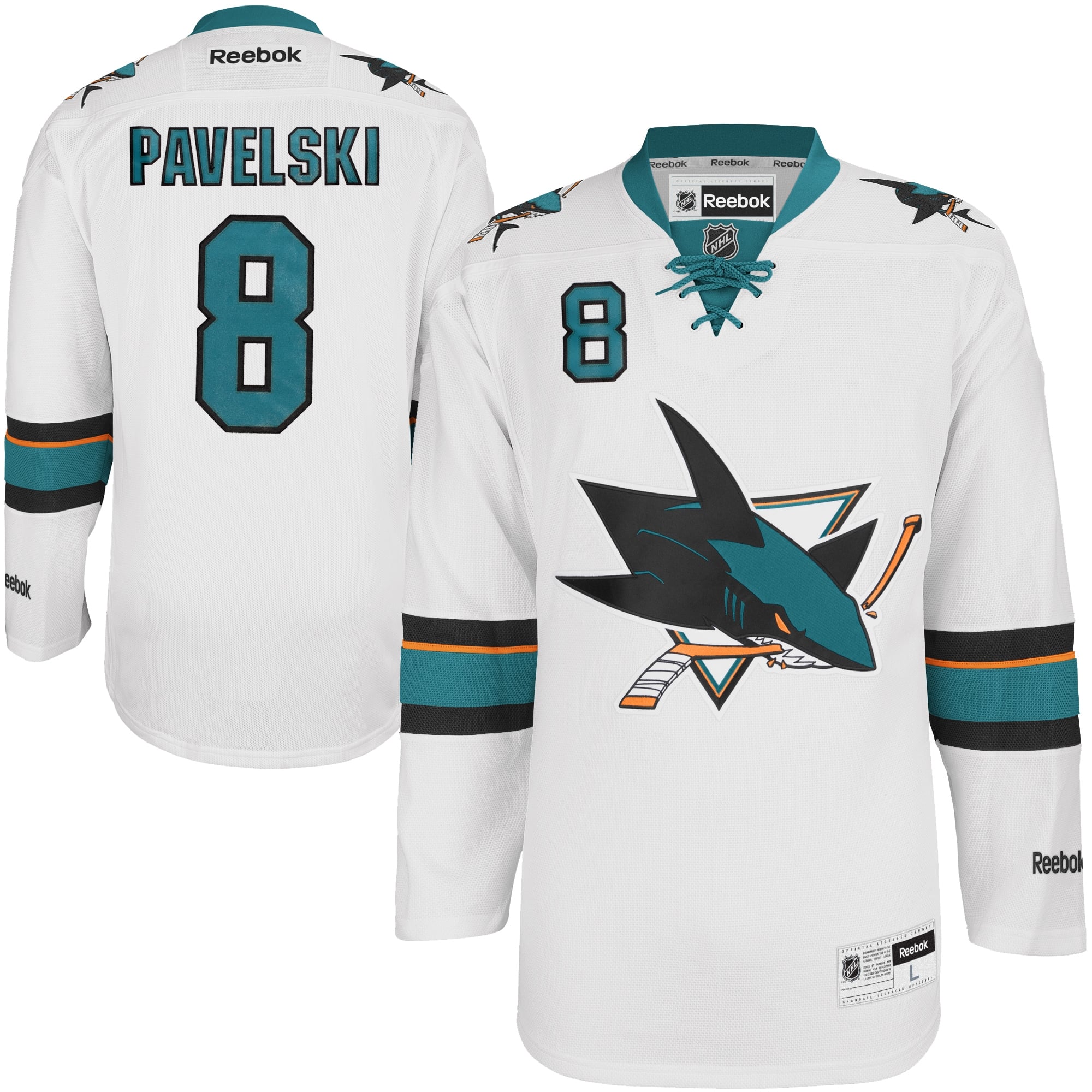 Reebok Joe Pavelski San Jose Sharks White Away Premier Jersey