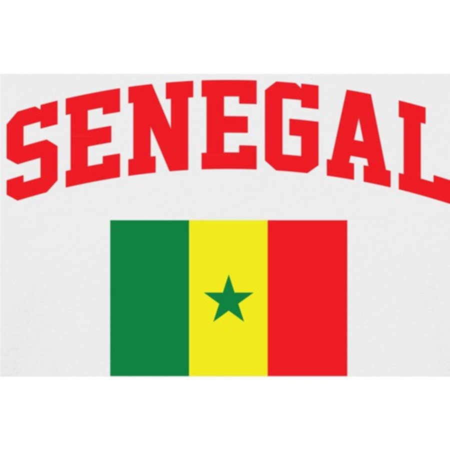 Mens White Senegal Flag T Shirt