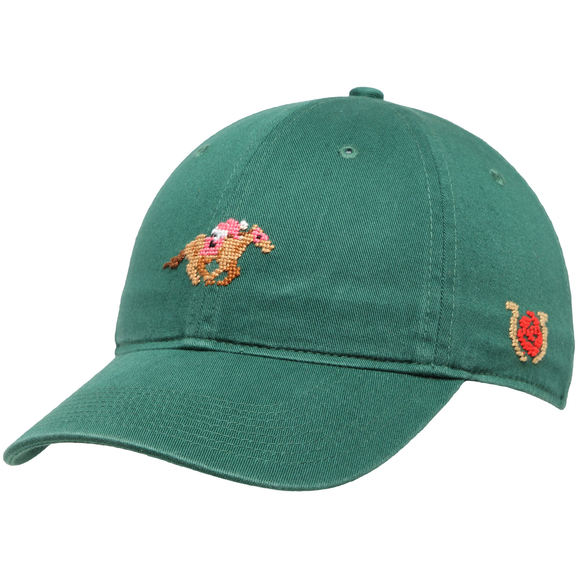 Men's Green Kentucky Derby Needlepoint Adjustable Hat