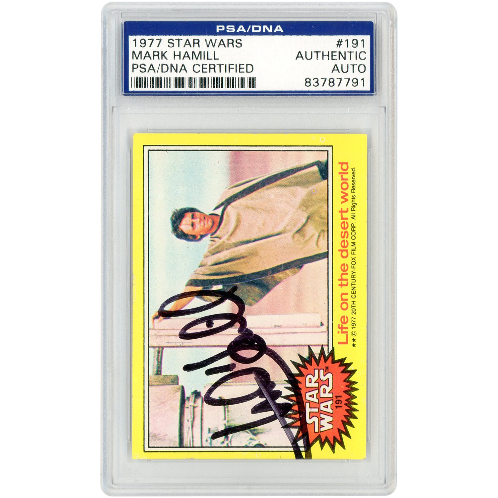 Mark Hamill Autographed 1977 Topps Star Wars Luke Skywalker #191 