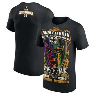 AAA Triplemanía 34 Dual Lucha Mask T-Shirt - Black