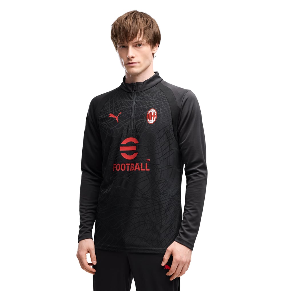 AC Milan PUMA 1/4 Reißverschluss Trainingsoberteil - Dunkelgrau