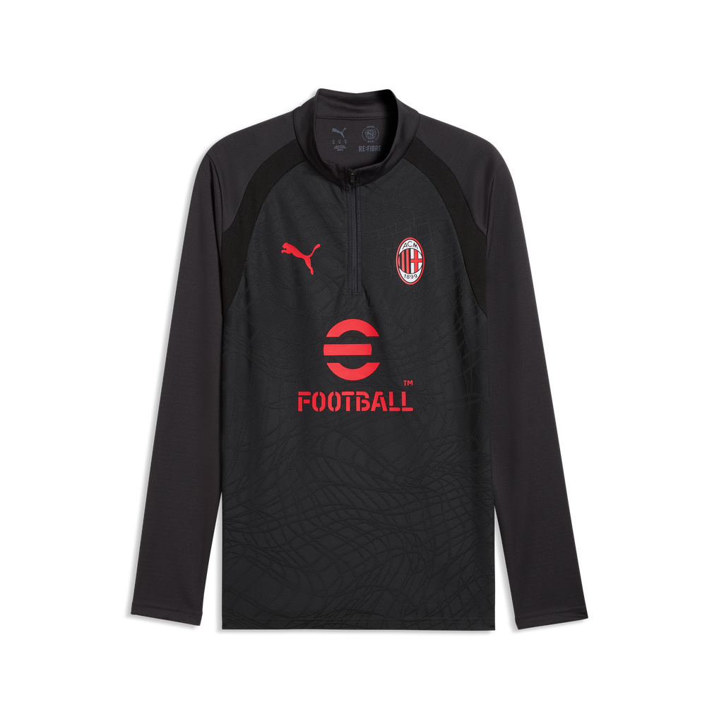 AC Milan PUMA 1/4 Reißverschluss Trainingsoberteil - Dunkelgrau
