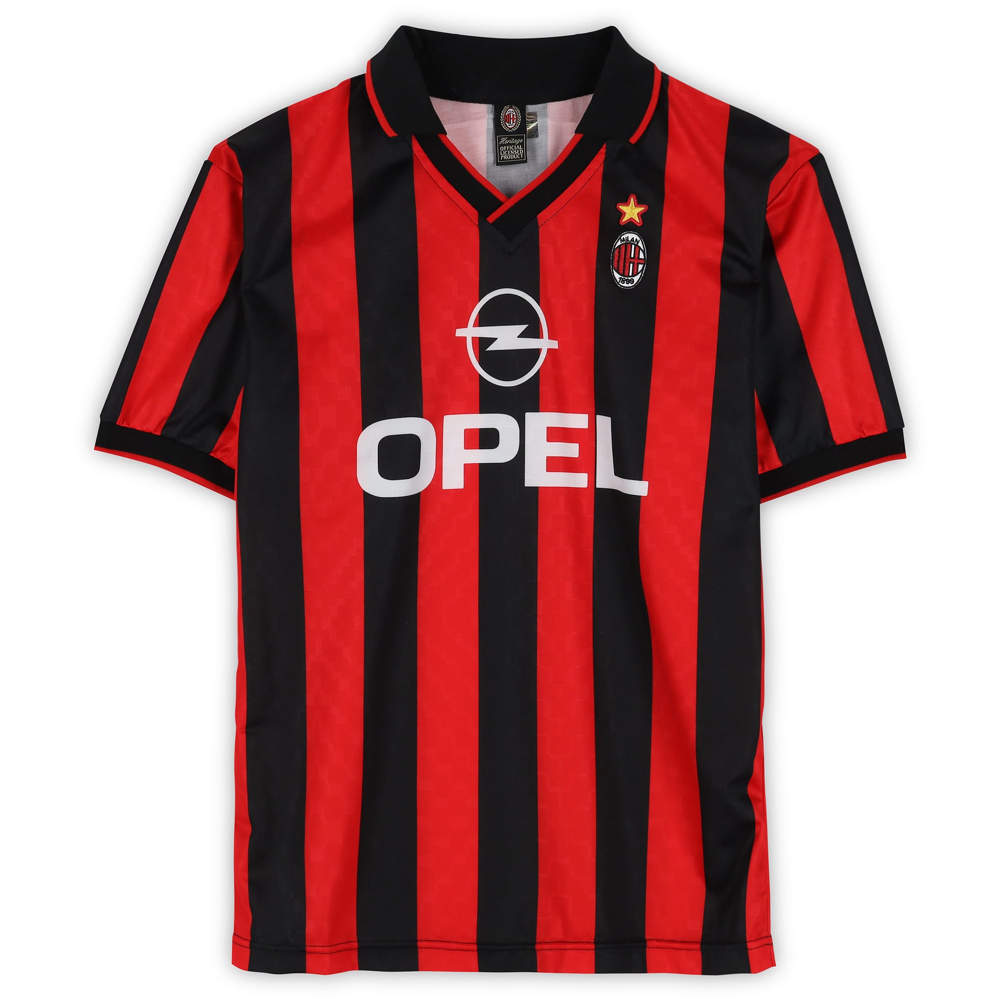 George Weah AC Milan Autographed 1996 Red/Black Home Jersey  - Icons