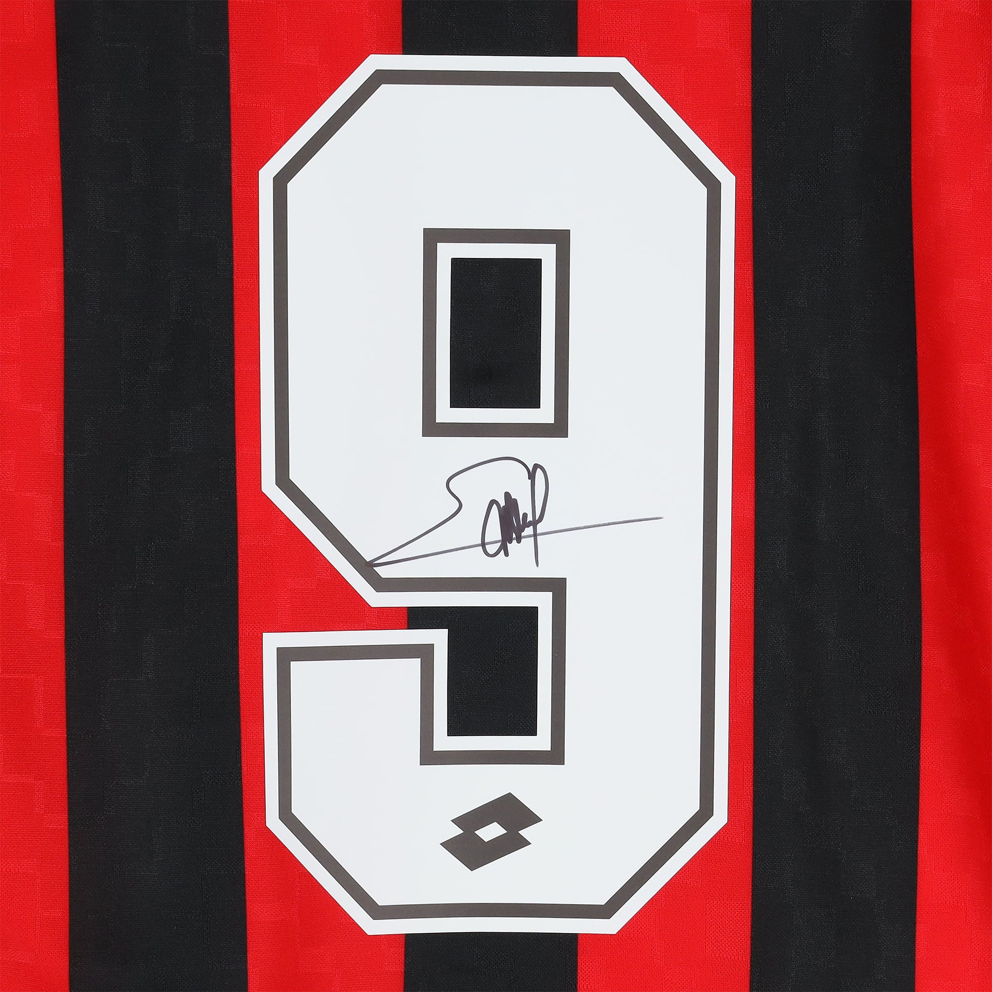George Weah AC Milan Autographed 1996 Red/Black Home Jersey  - Icons