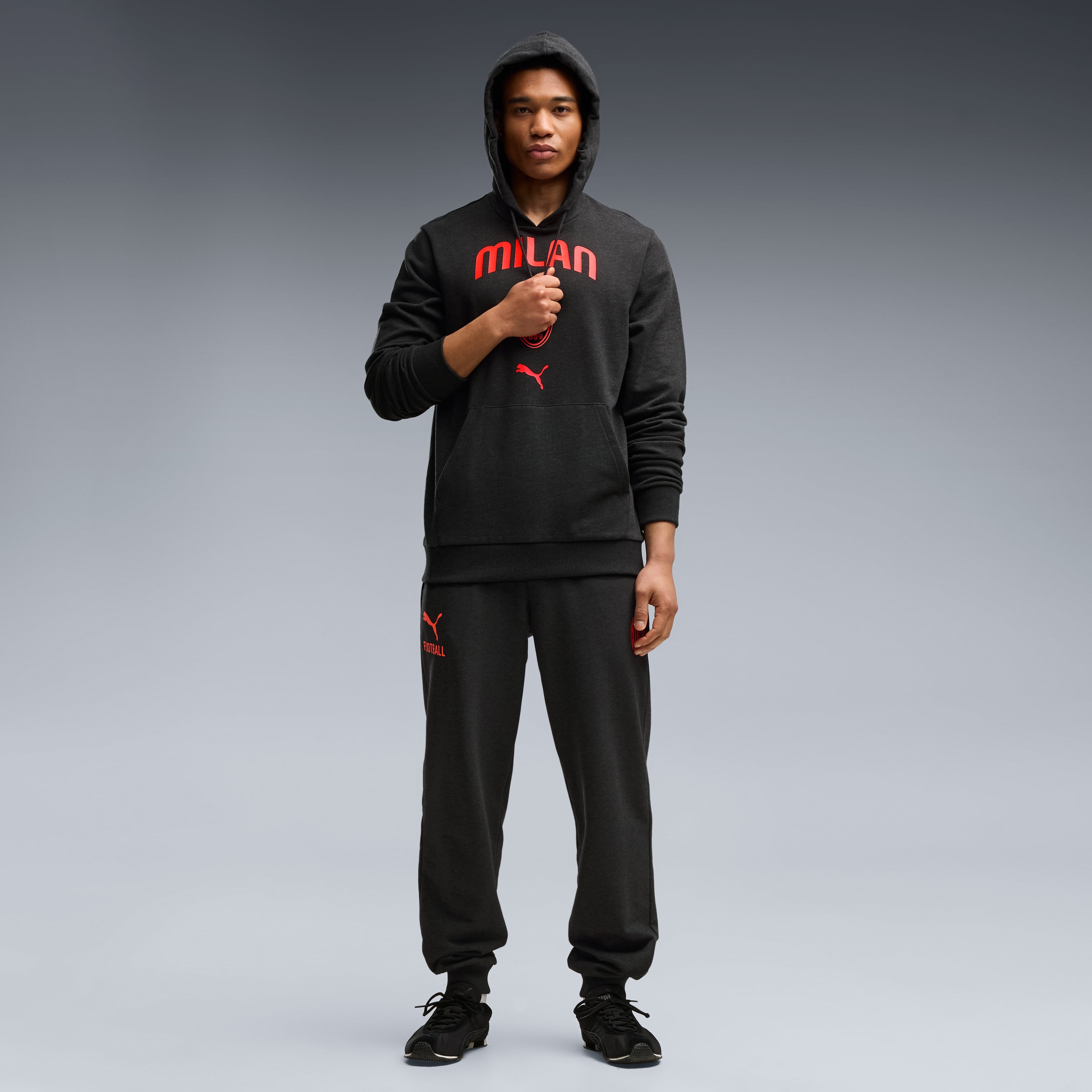 Men's Puma  Gray AC Milan ftblCulture Hoodie