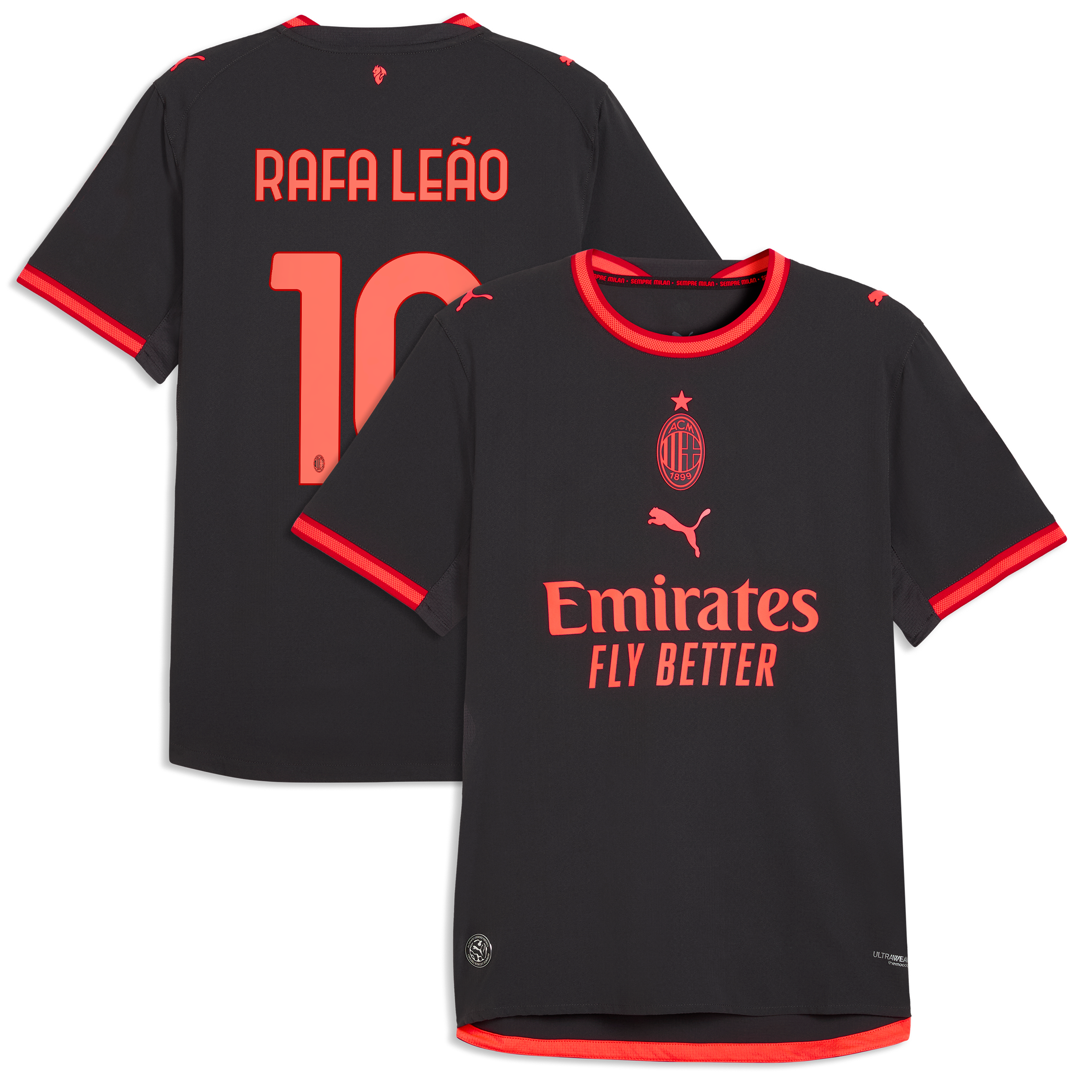 Men's Puma Rafael Leão White AC Milan 2026/27 Away On-Field Authentic Jersey