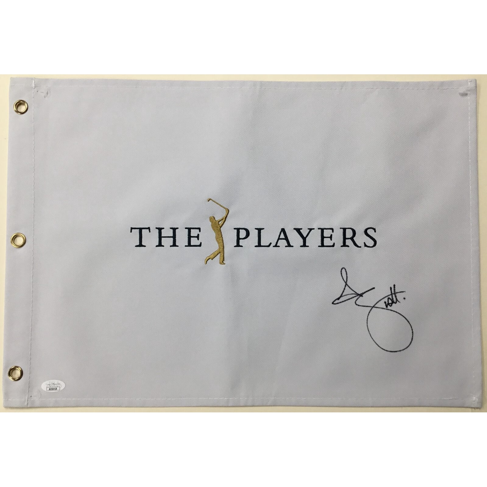 Adam Scott Signed The Players White Pin Flag- JSA #AV66428
