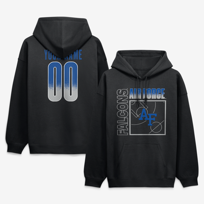Air Force Falcons  Home Court Pop Personalized Any Name & Number Hoodie - Black