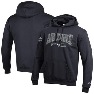 Air Force Falcons Champion Operation Hat Trick Camo Script Powerblend Fleece Hoodie - Black