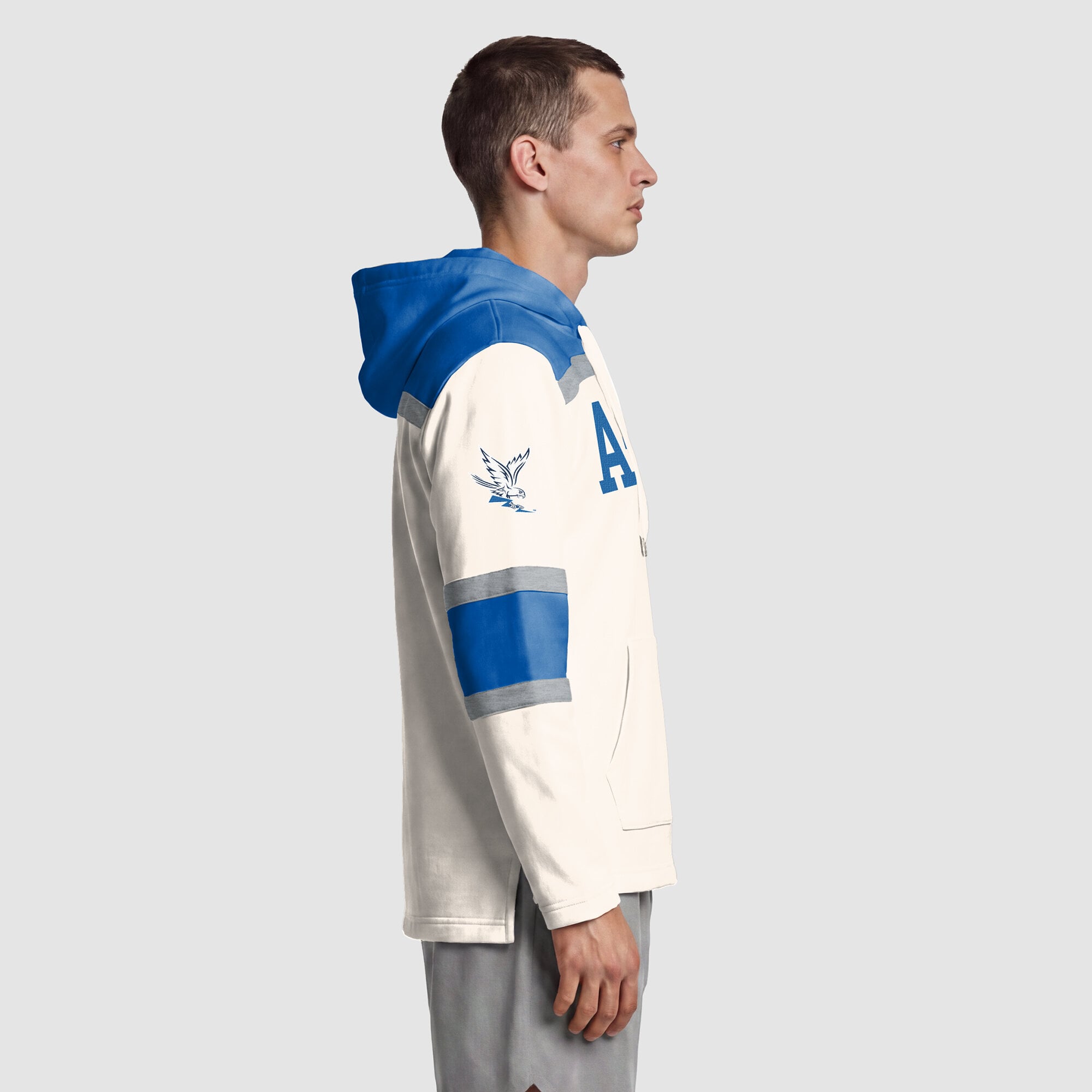Sweat à capuche en polaire Champion White Air Force Falcons Lacer pour homme