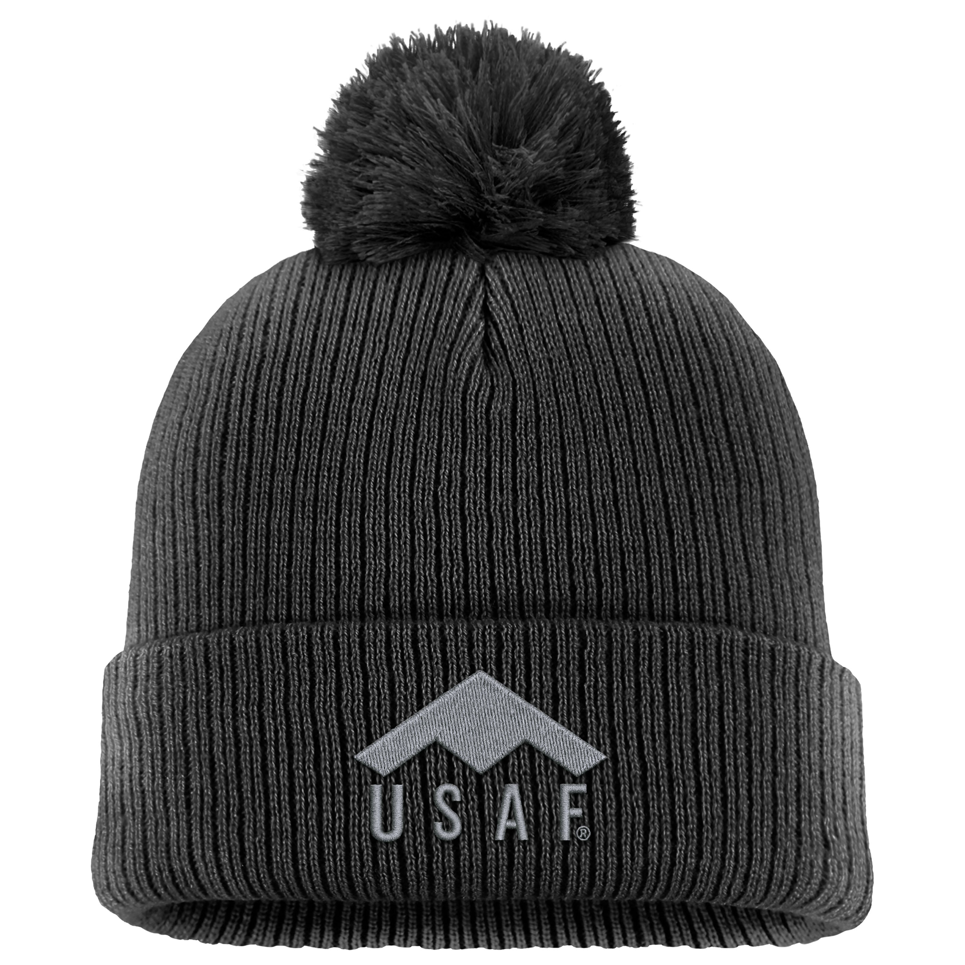 Bonnet Nike Air Force Falcons Rivalry Collection Peak Knit noir pour homme avec pompon