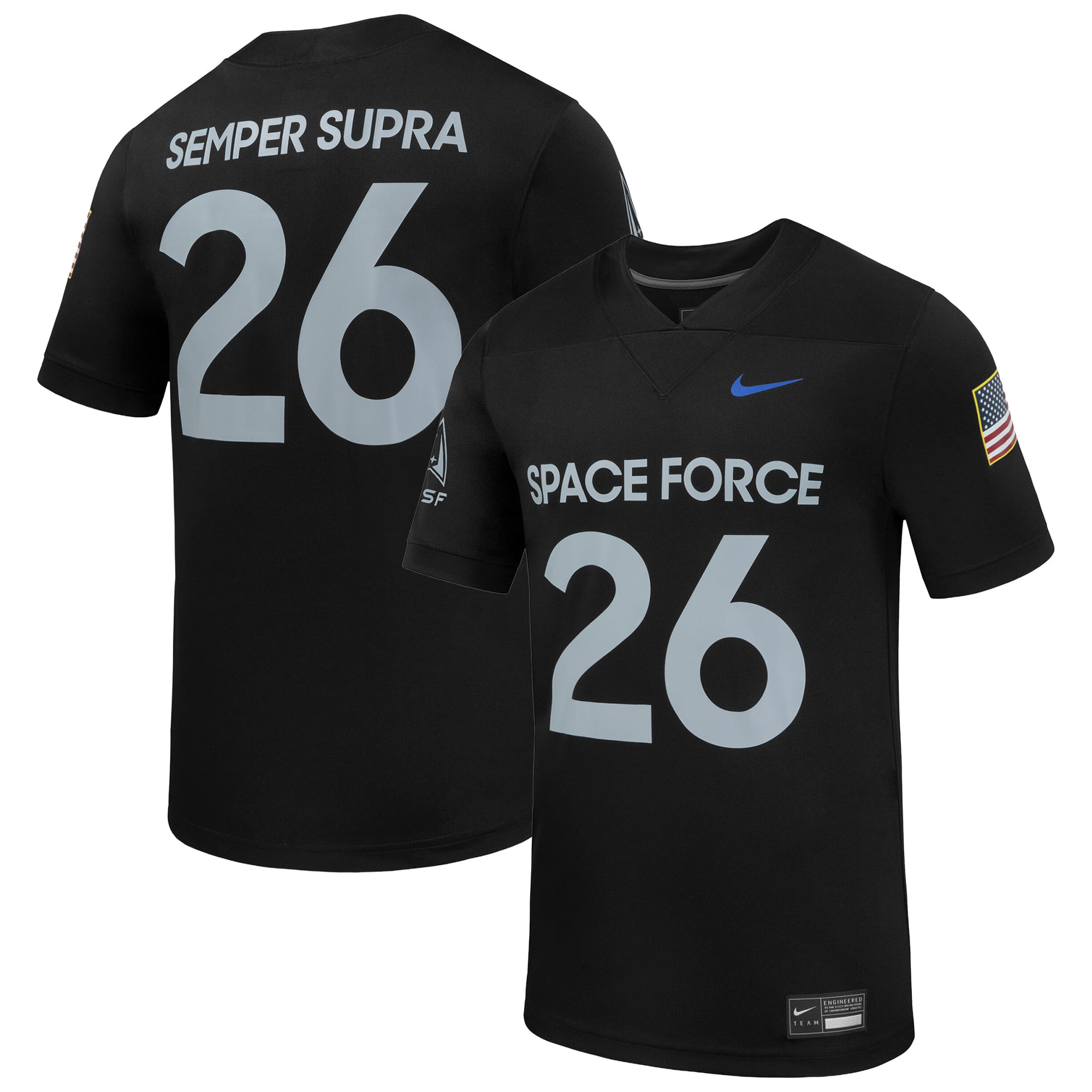 Men's Nike Black Air Force Falcons Space Replica Football Jersey
