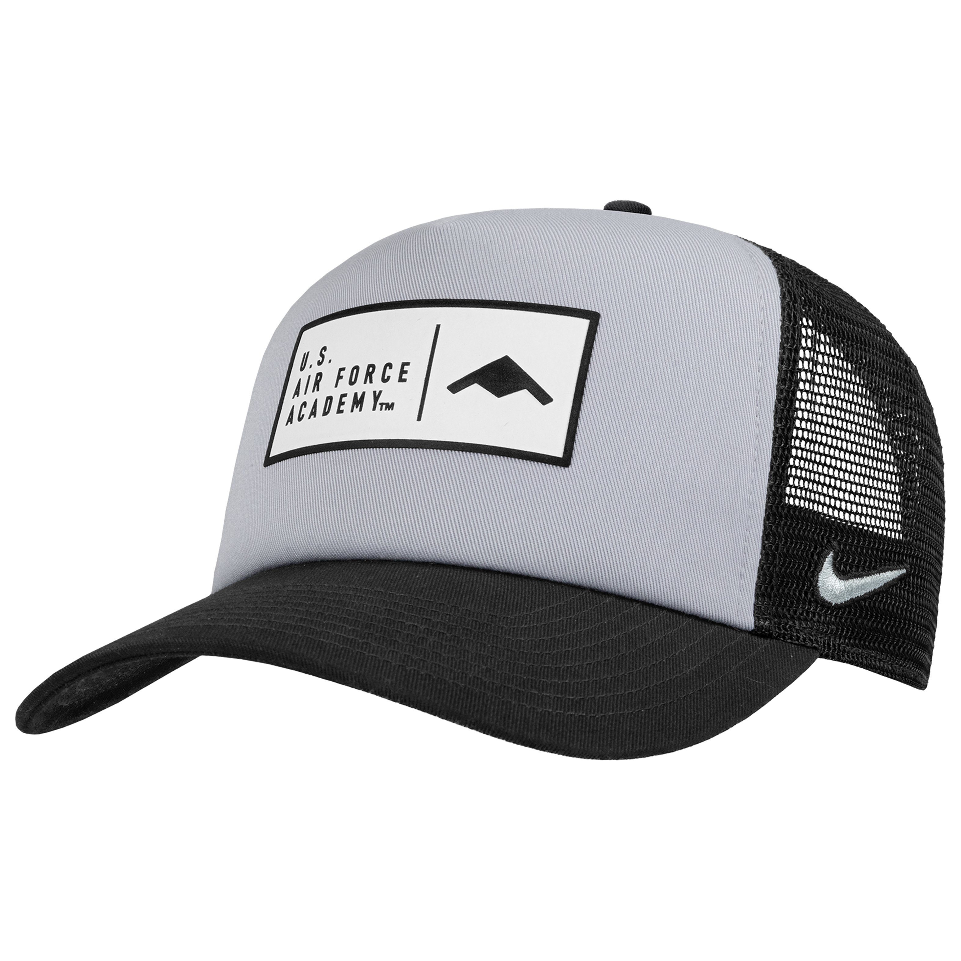 Men's Nike Gray/Black Air Force Falcons 2026 Rivalry Collection Rise A-Frame Foam Adjustable Trucker Hat
