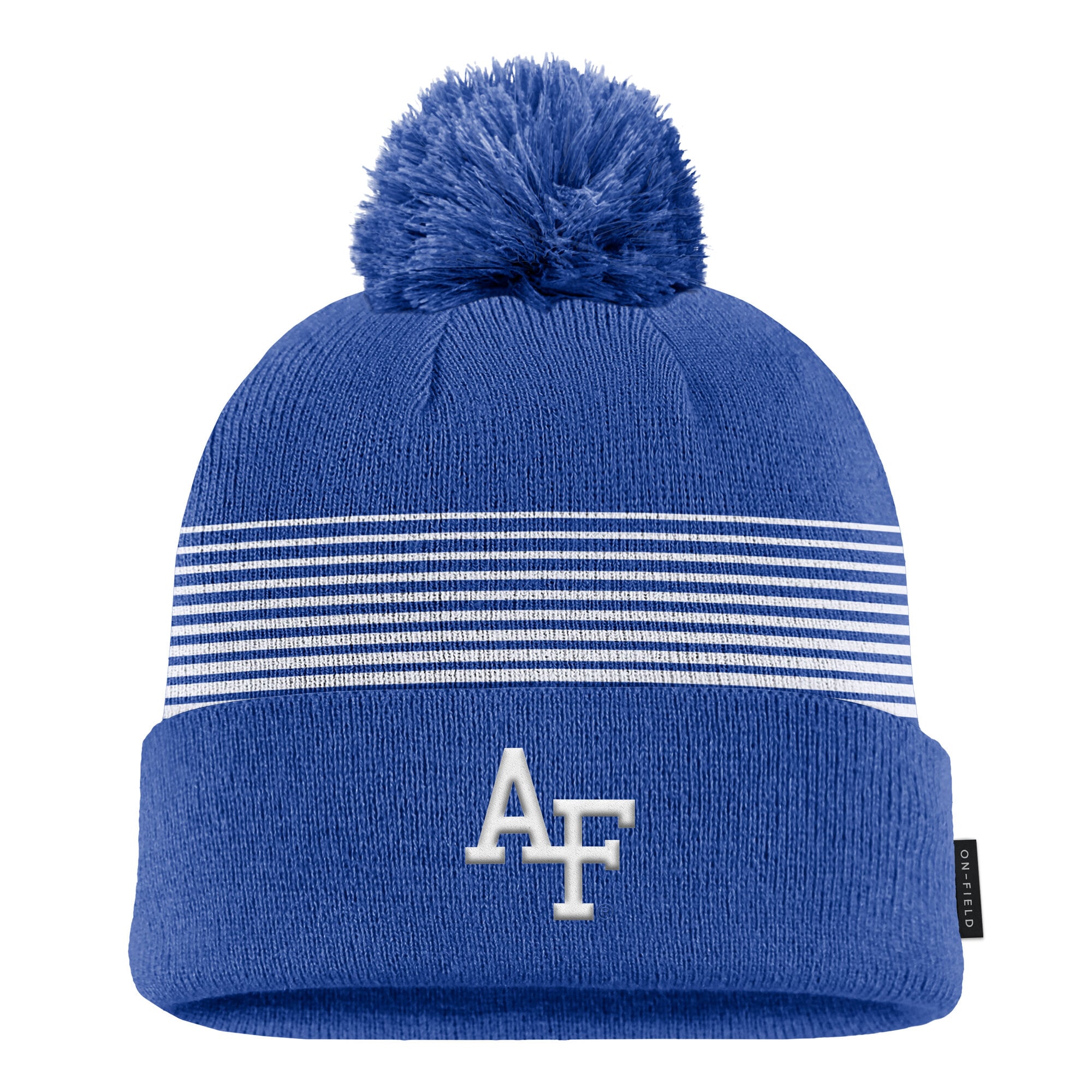 Men's Nike Royal Air Force Falcons 2026 On-Field Peak Cuffed Knit Hat with Pom