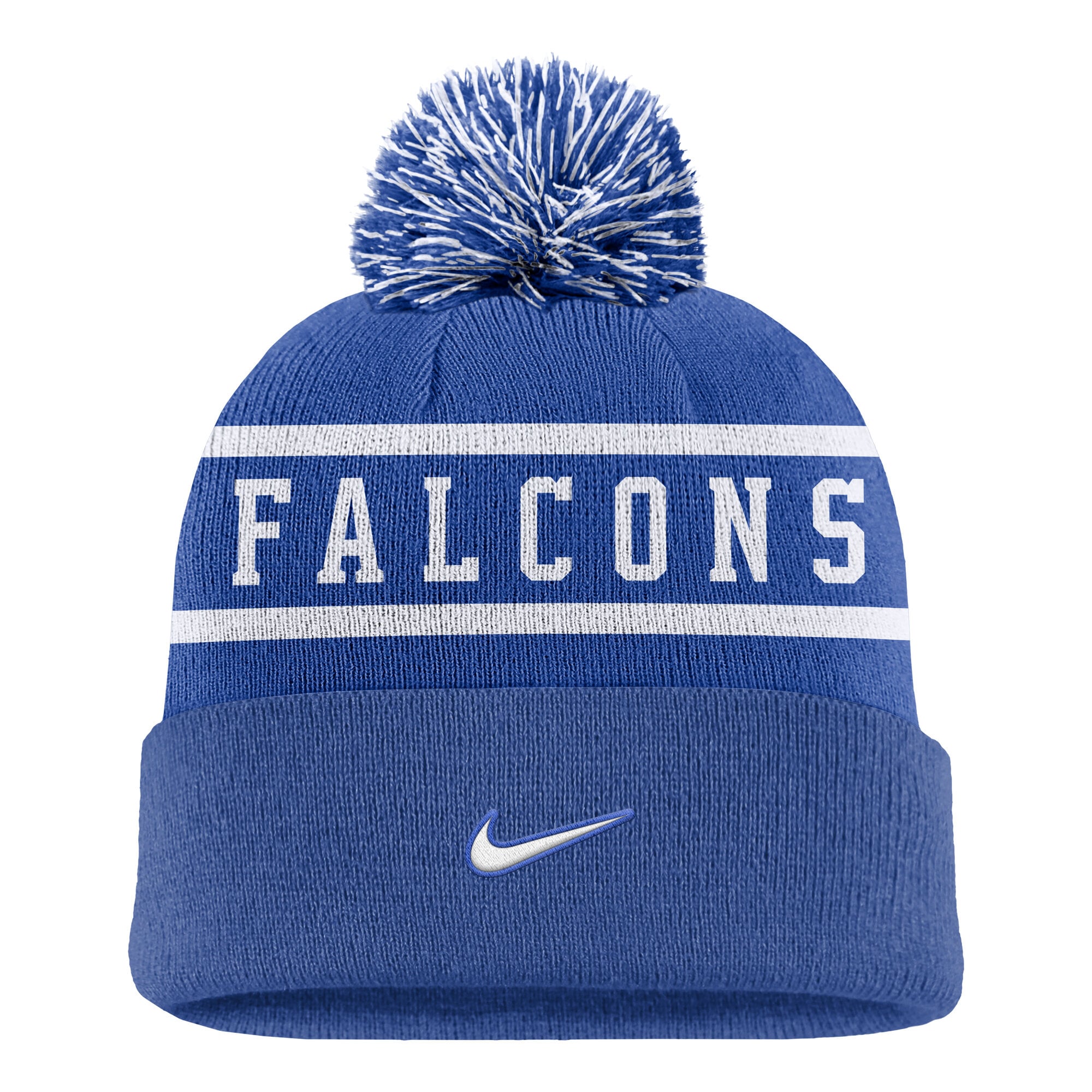 Men's Nike Royal Air Force Falcons Peak Cuffed Knit Hat with Pom