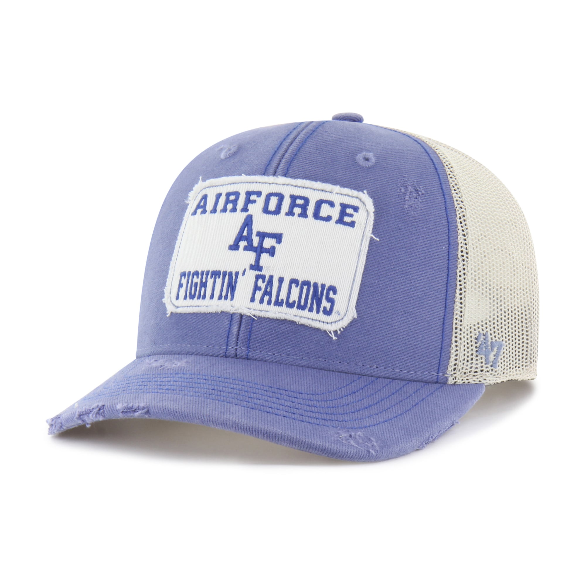 Casquette trucker unisexe '47 Blue Air Force Falcons Egremont bien usée et ajustable