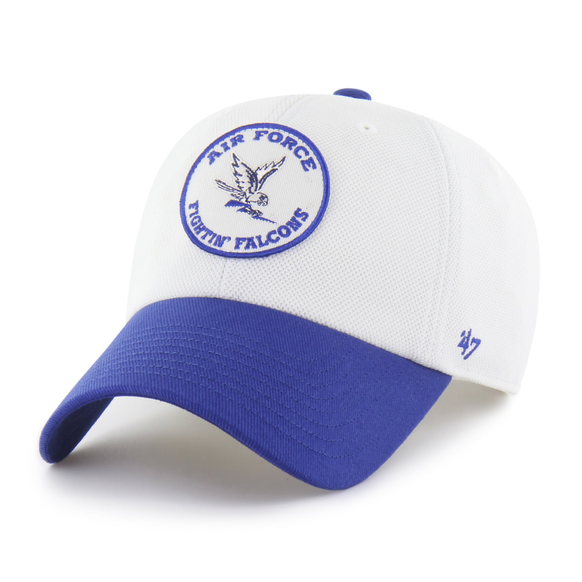 Casquette unisexe ajustable '47 White/Royal Air Force Falcons Piqué Patch Clean Up