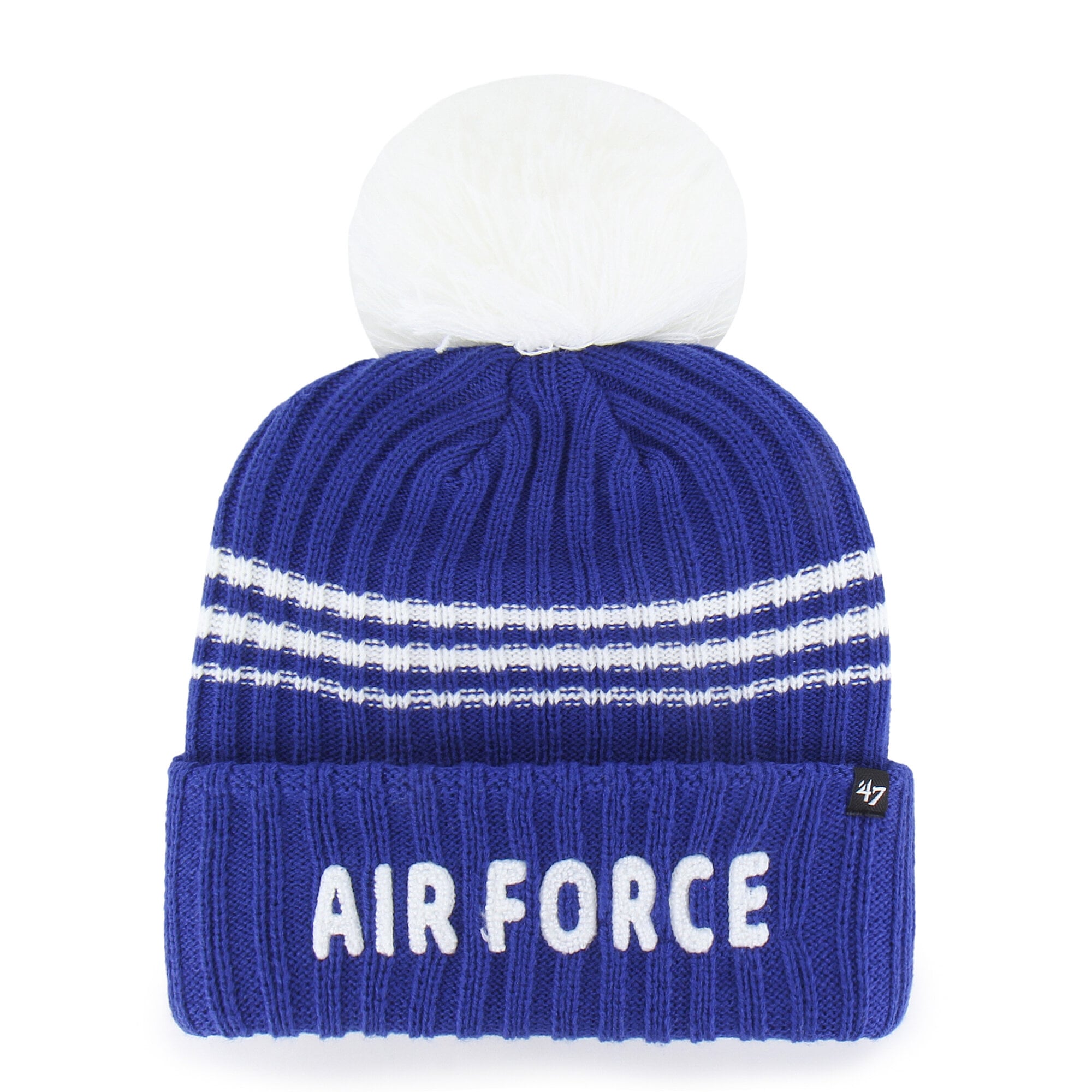 Bonnet en maille duveteuse à gros pompon, modèle '47 Royal Air Force Falcons, pour femme