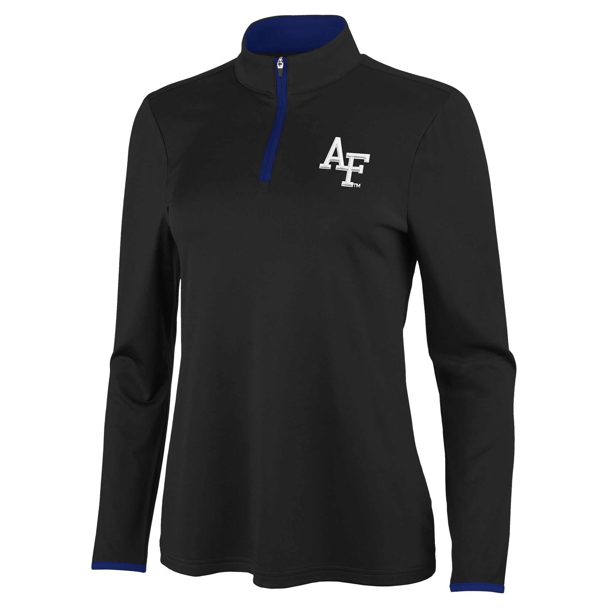 Pull à col zippé Antigua noir/Royal Air Force Falcons pour femme