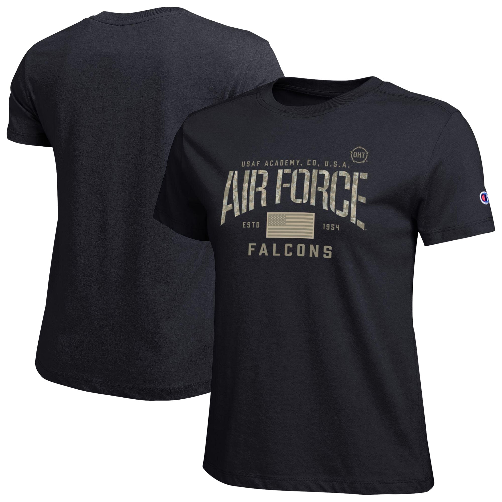 T-shirt Women's Champion Black Air Force Falcons Operation Hat Trick Core