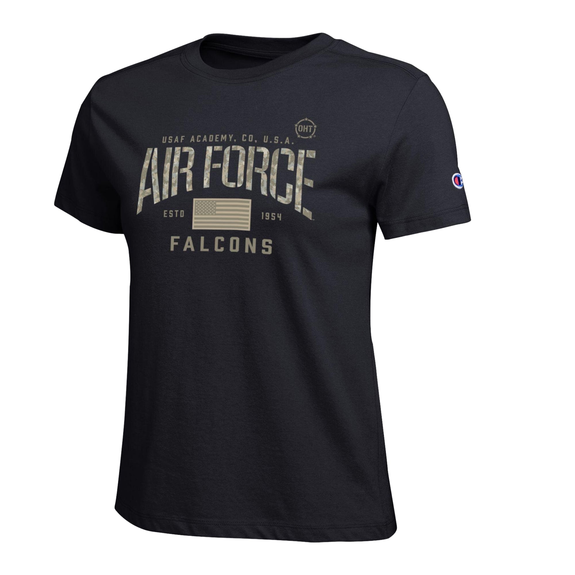 T-shirt Women's Champion Black Air Force Falcons Operation Hat Trick Core