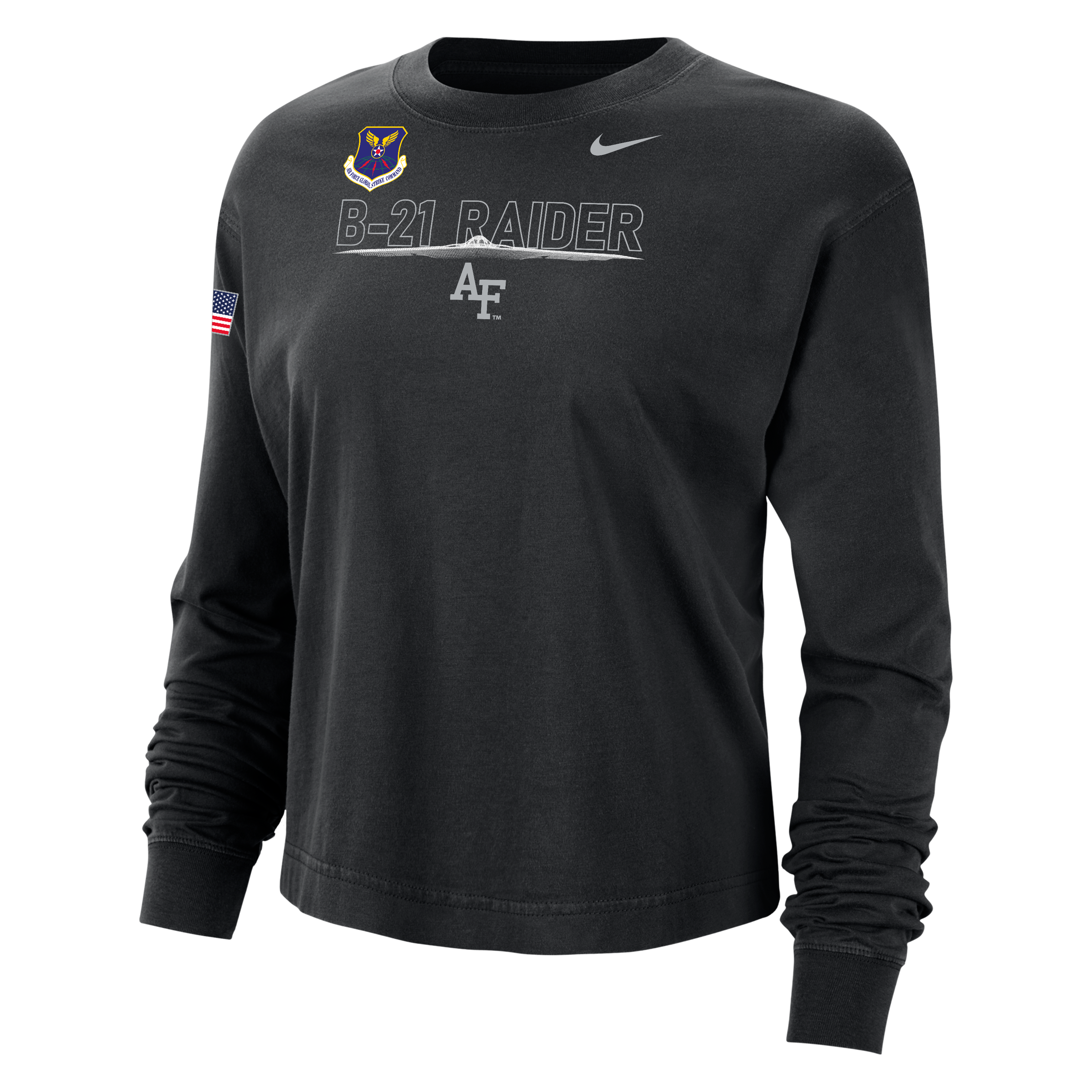 Women's Nike Black Air Force Falcons 2026 Rivalry Collection Boxy Long Sleeve T-Shirt