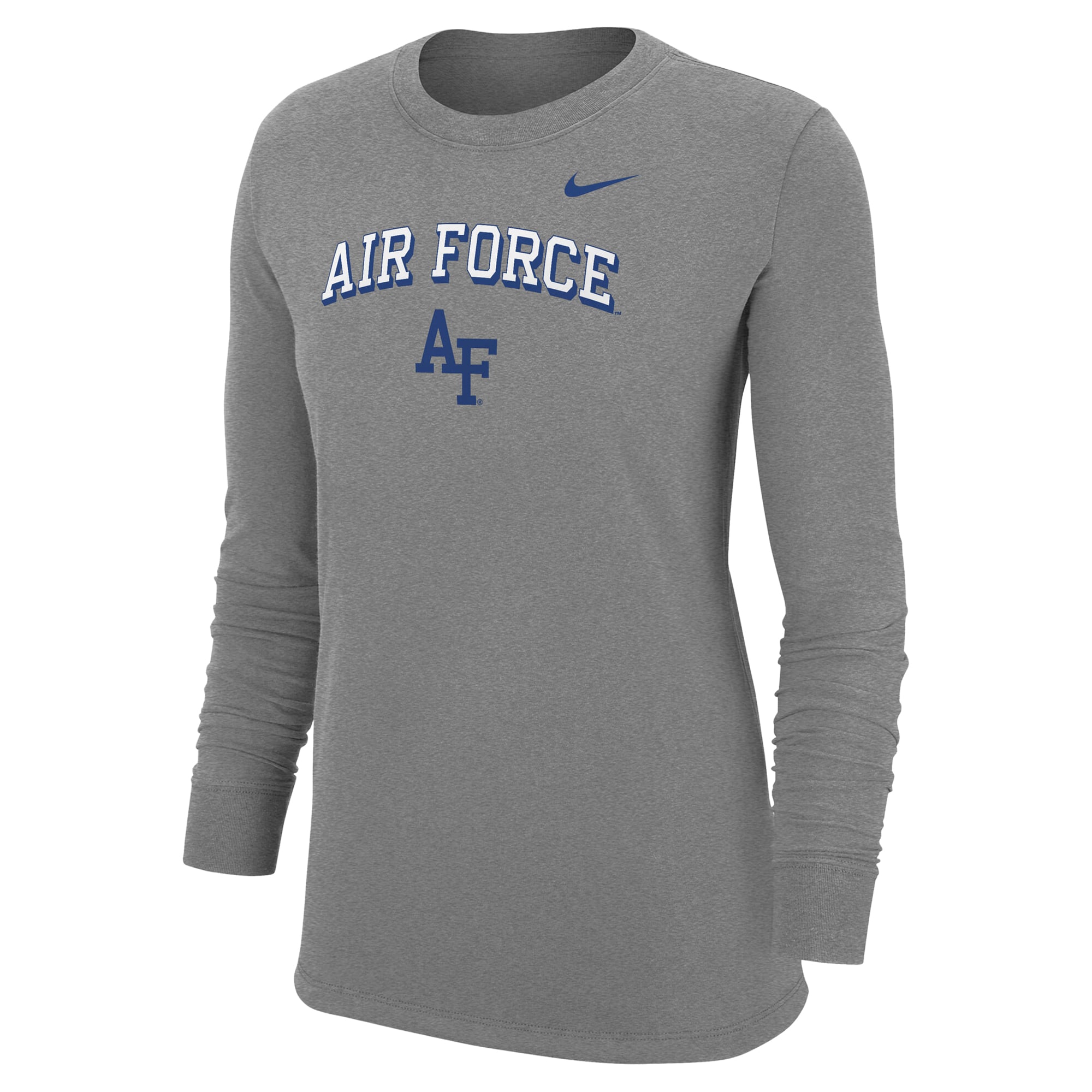 T-shirt à manches longues Nike Air Force Falcons Core gris chiné pour femme