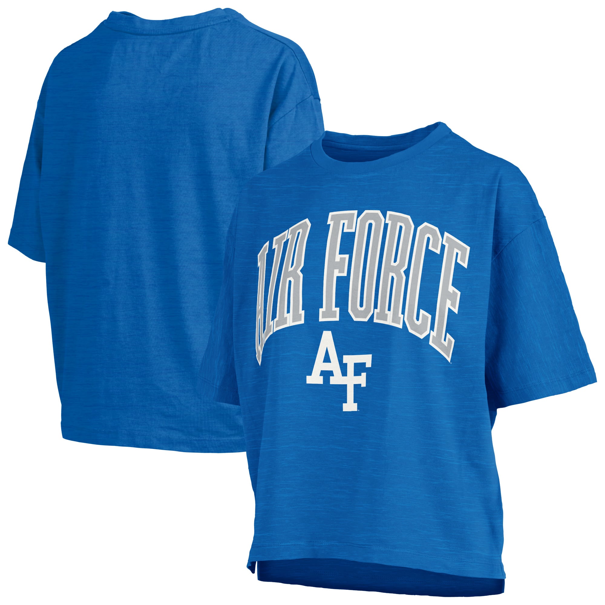 Women's Pressbox Royal Air Force Falcons Oversized Nelson Arch Over Logo Slub T-Shirt