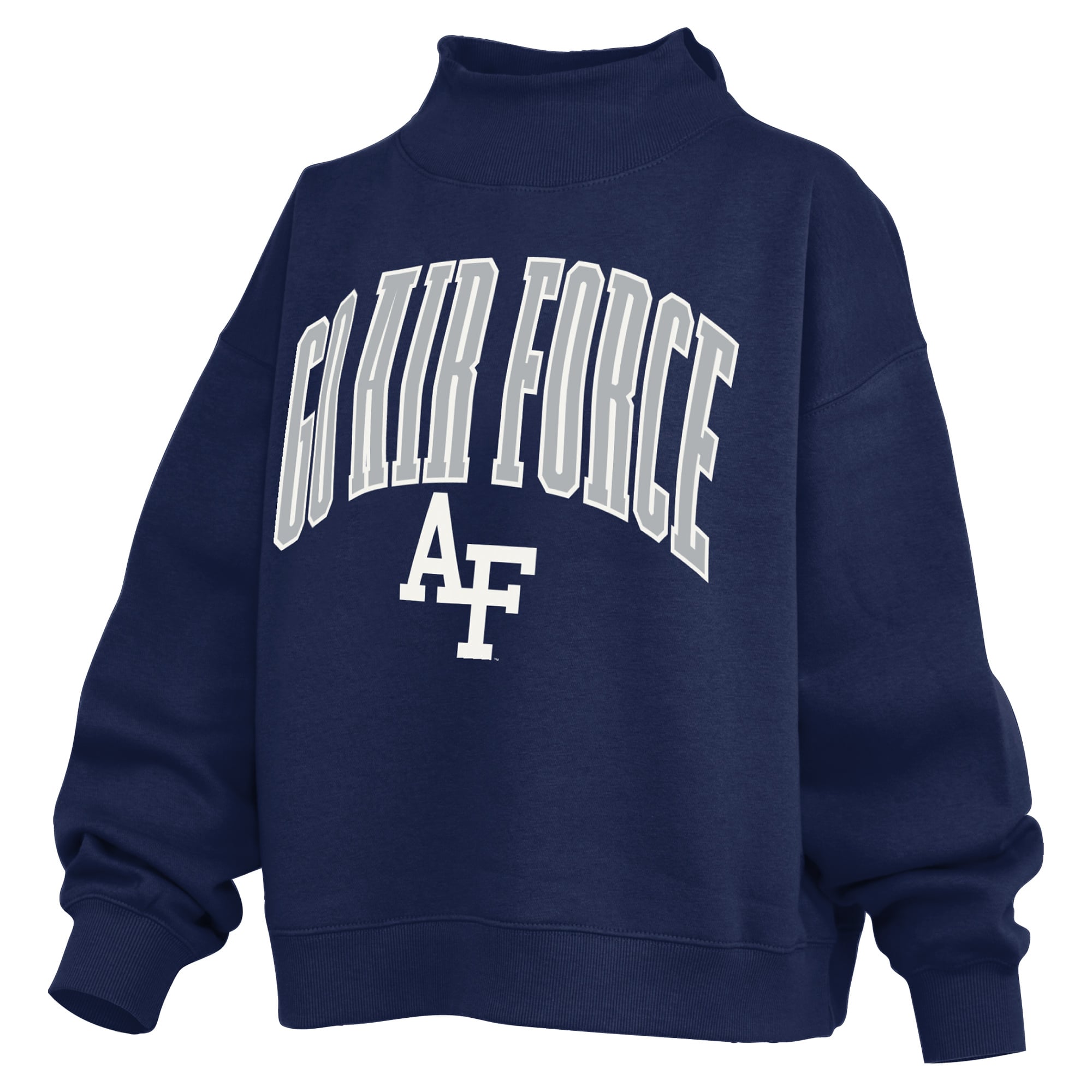 Sweat-shirt à col montant oversize en polaire avec slogan des Royal Air Force Falcons pour femmes (Pressbox)