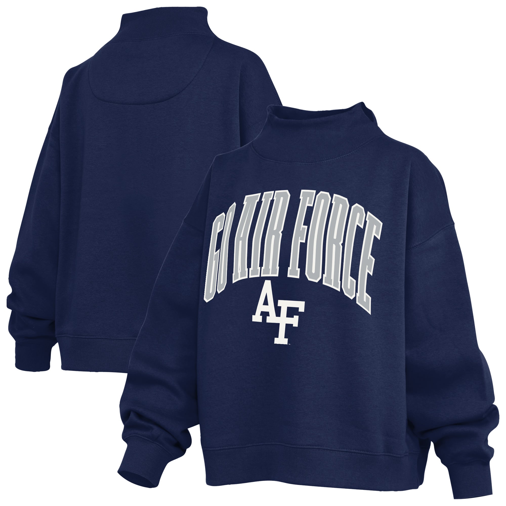 Sweat-shirt à col montant oversize en polaire avec slogan des Royal Air Force Falcons pour femmes (Pressbox)