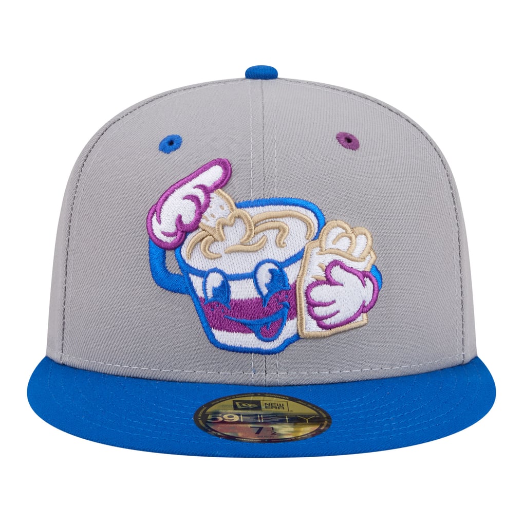 Casquette ajustée Akron RubberDucks New Era Minor League Theme Nights 59FIFTY - Gris/Bleu